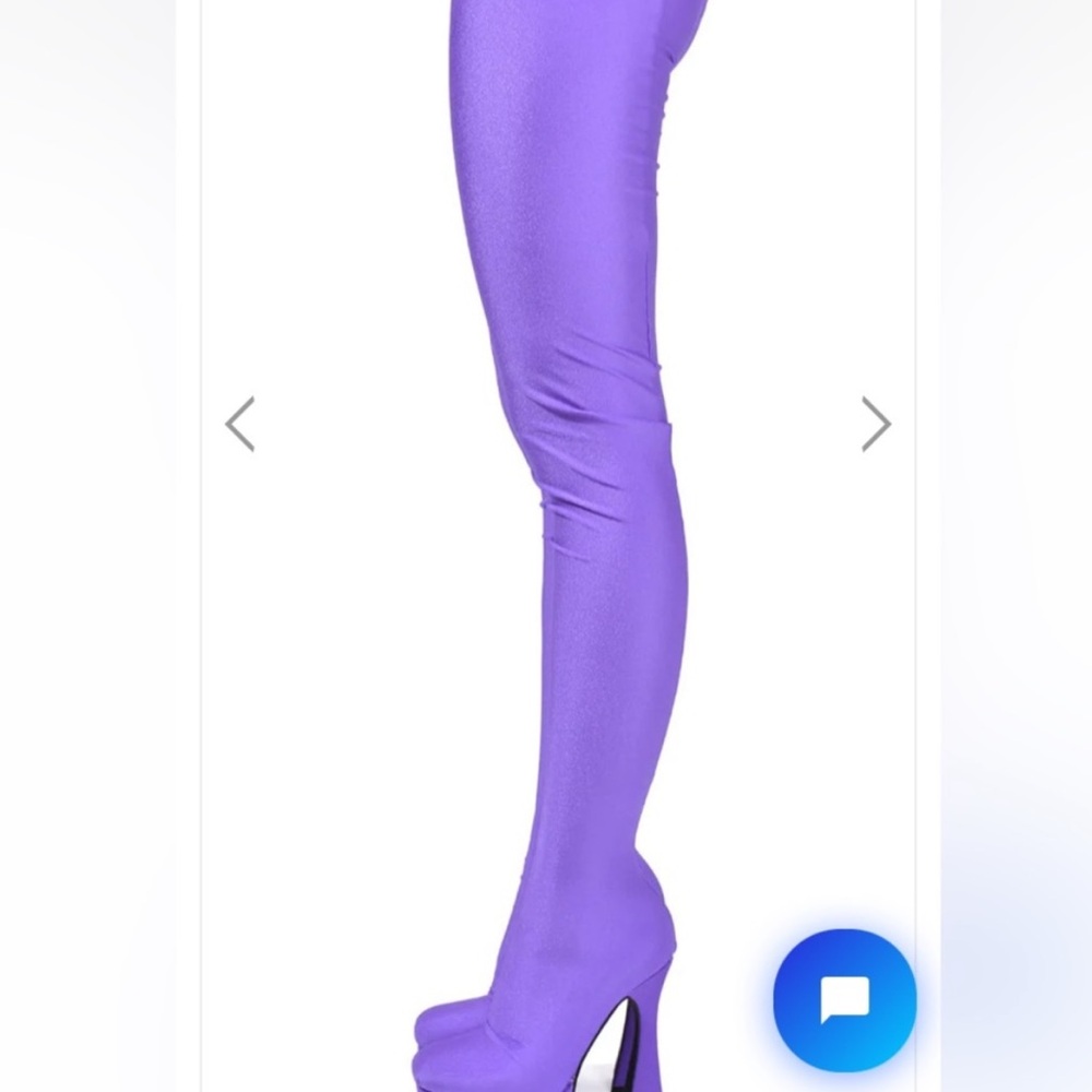 New purple platform boot pants